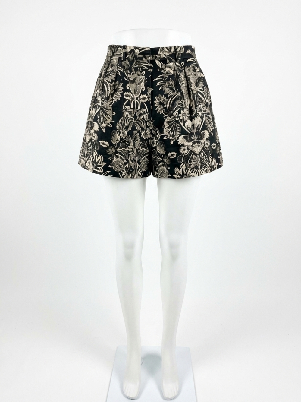NEW ULLA JOHNSON rowan belted shorts in noir flora
